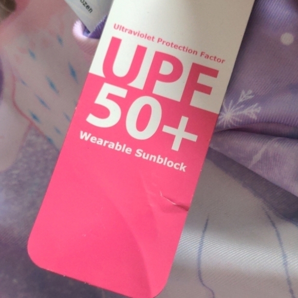 Disney Frozen 2 Elsa Blue and Purple Ruffle Sleeve Rash Guard Swim Top size 3T - Picture 4 of 5